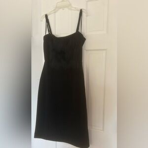 Black Banana Republic dress with fringe detailing